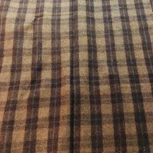 Wool blanket plaid brown /cream .